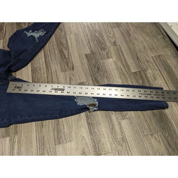 Free People Womens Size 26 R Pockets Distressed Skinny Denim Blue Jeans - Picture 11 of 13